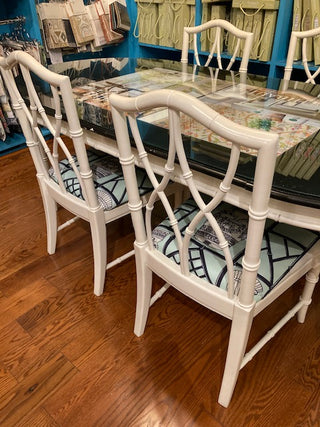 Vintage Oval Faux Bamboo Table and Chairs Set