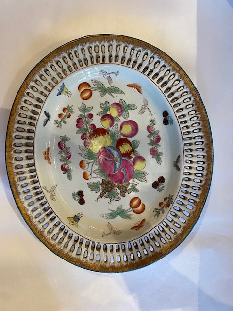 Vintag Oval Fruit Motif Platter