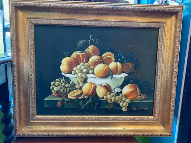 Original Framed Fruit Still Life Oil Painting