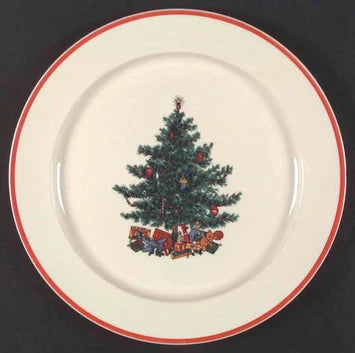 Holly and Spruce with Red Trim Dinner Plate by Smith & Taylor