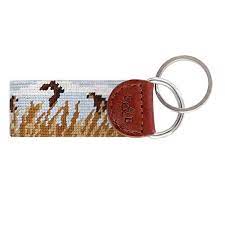 Upland Shoot Needlepoint Key Fob