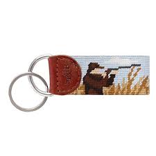 Upland Shoot Needlepoint Key Fob