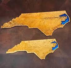 Artisan Leaf North Carolina Map.