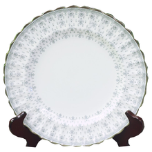 Load image into Gallery viewer, Spode Fleur De Lys Gray Bone China Dinner Plate
