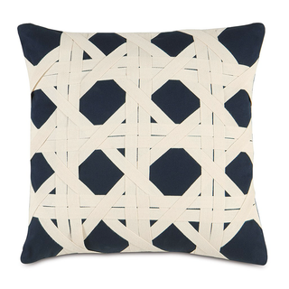 Navy Caning Pillow - Chestnut Lane Antiques & Interiors - 1
