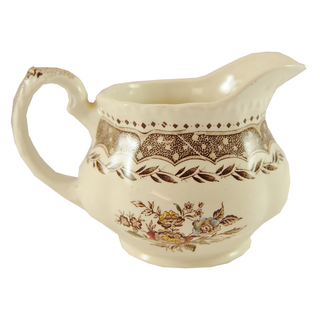 Antique Brown Transferware Pitcher Jug Circa 1890 - Chestnut Lane Antiques & Interiors - 1