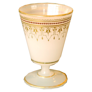 Antique French White Opaline and Gold Accent Goblet Pontil - Chestnut Lane Antiques & Interiors - 1