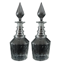 Load image into Gallery viewer, Pair of Georgian Style 19th Century Three Ring Glass Decanters with Spire Stopper - Chestnut Lane Antiques &amp; Interiors - 1
