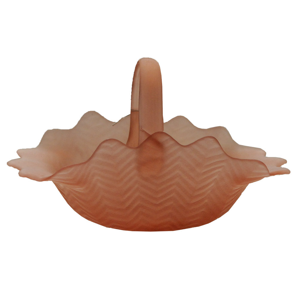 Fenton Art Glass Satin Basket with Handle