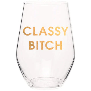 Gold Foil Stemless Wine Glass