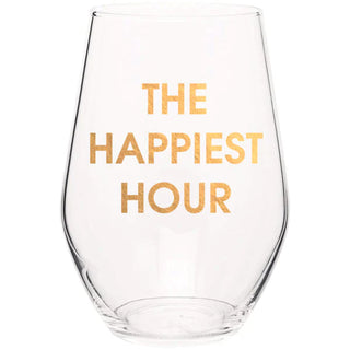 Gold Foil Stemless Wine Glass