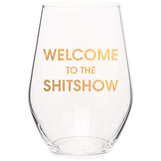 Gold Foil Stemless Wine Glass