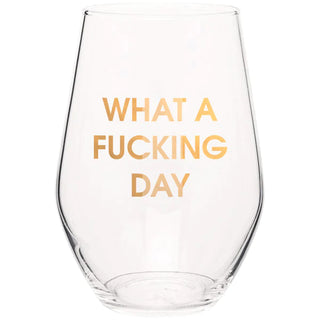 Gold Foil Stemless Wine Glass