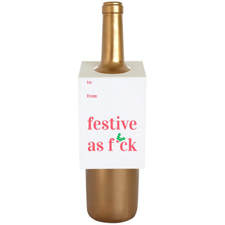Festive as F*ck Holly Wine & Spirit Tag