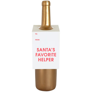 Wine & Spirit Tag - "Santa's Favorite Helper"