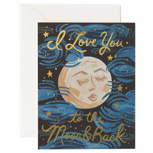 Rifle Paper Co. Greeting Card - I Love You to the Moon & Back