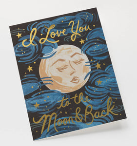 Rifle Paper Co. Greeting Card - I Love You to the Moon & Back