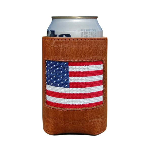 Smathers & Branson Needlepoint Can Cooler - American Flag