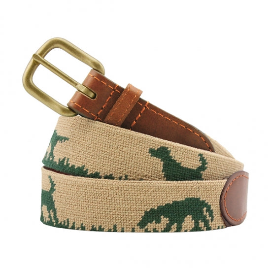 Smathers & Branson Needlepoint Belt - Hunting Dog (Size 34)