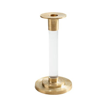 Load image into Gallery viewer, Small Brass &amp; Resin Candlestick in Clear - 1 Each
