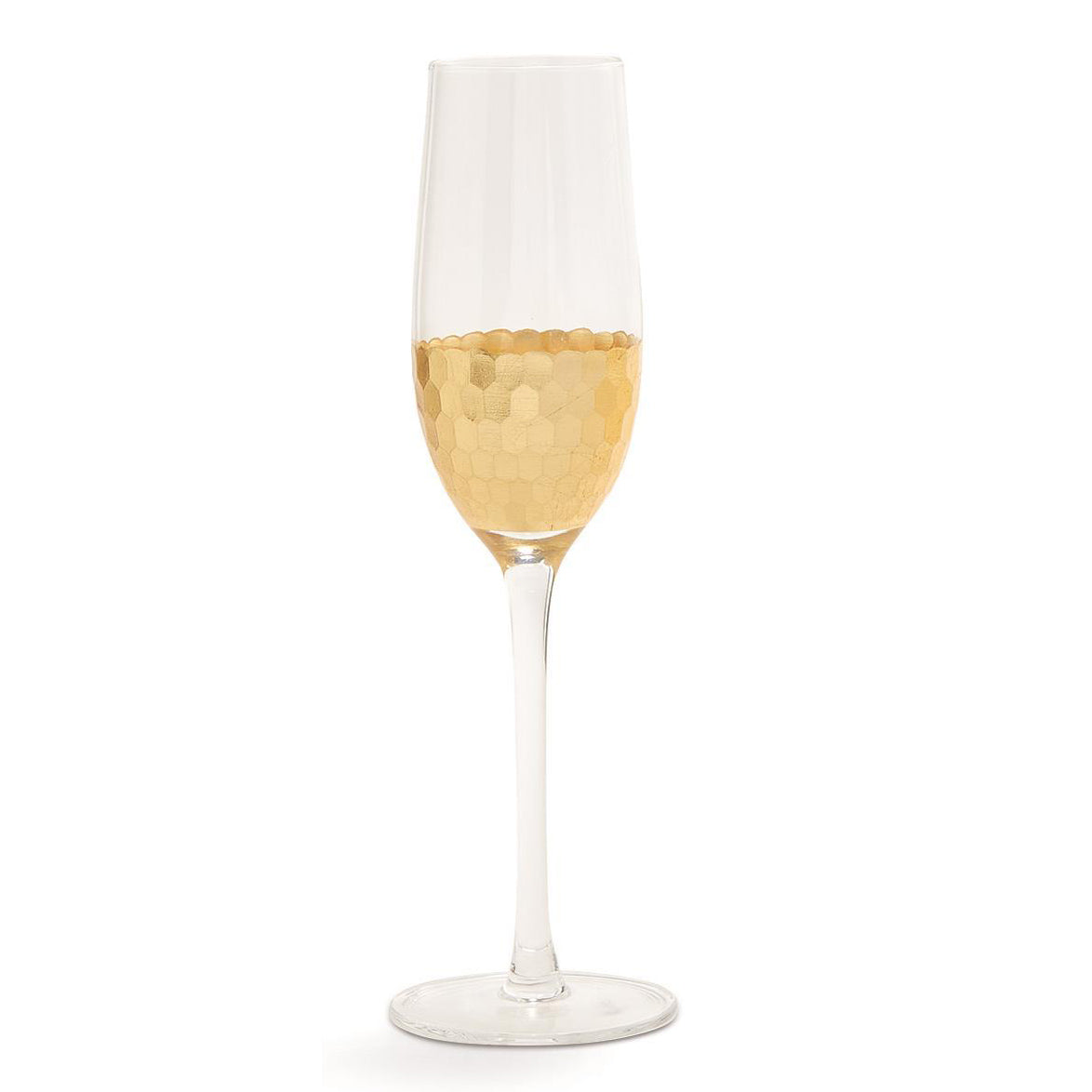 Gold Faceted Champagne Flute
