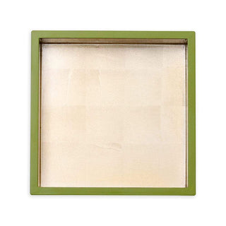 Caspari Lacquer Luncheon Napkin Holder - Sage & Gold.