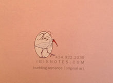 Load image into Gallery viewer, Ibis Hand Drawn Blank Notecard - Budding Romance
