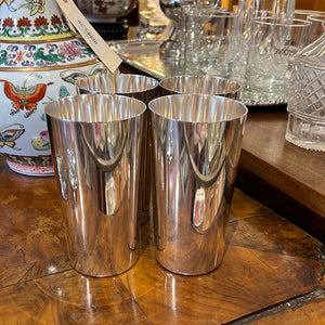 Set of Four Silver Plate Cocktail Beaker/Vases