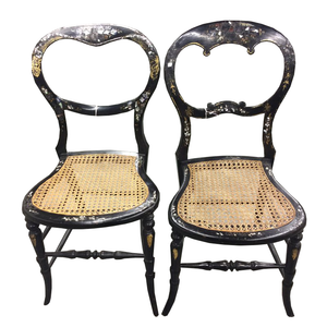 Victorian Paper Mâché Nursing Chair With Cain Bottom - Chestnut Lane Antiques & Interiors - 1
