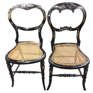 Victorian Paper Mâché Nursing Chair With Cain Bottom - Chestnut Lane Antiques & Interiors - 5