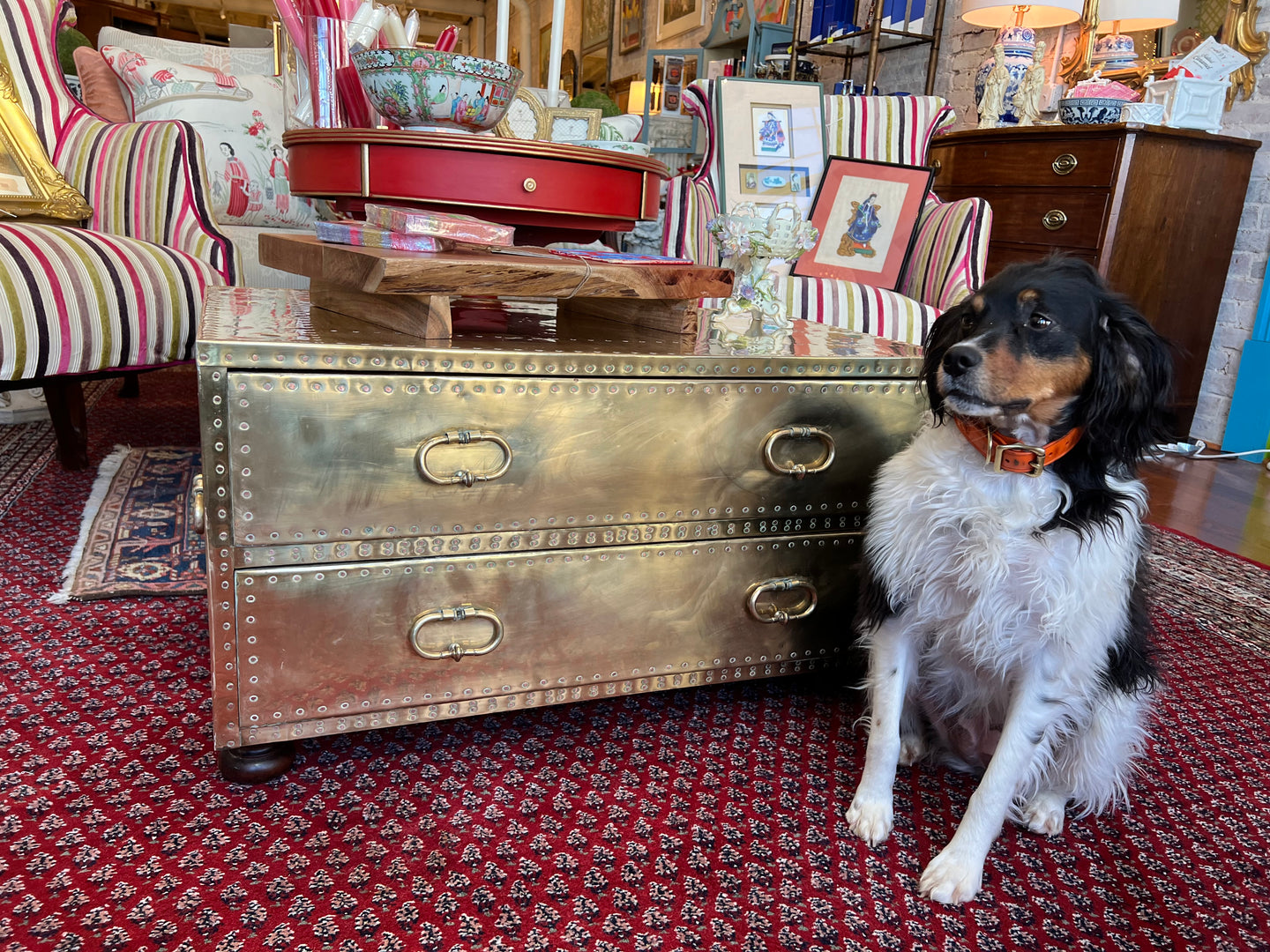 Serried Brass Two Drawer Chest