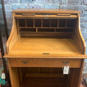 antique American Oak Diminutive Roll Top Desk