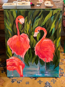 Original Acrylic on Canvas by Local Artist Staci Wall - "Thelma and Louise Flock Together"