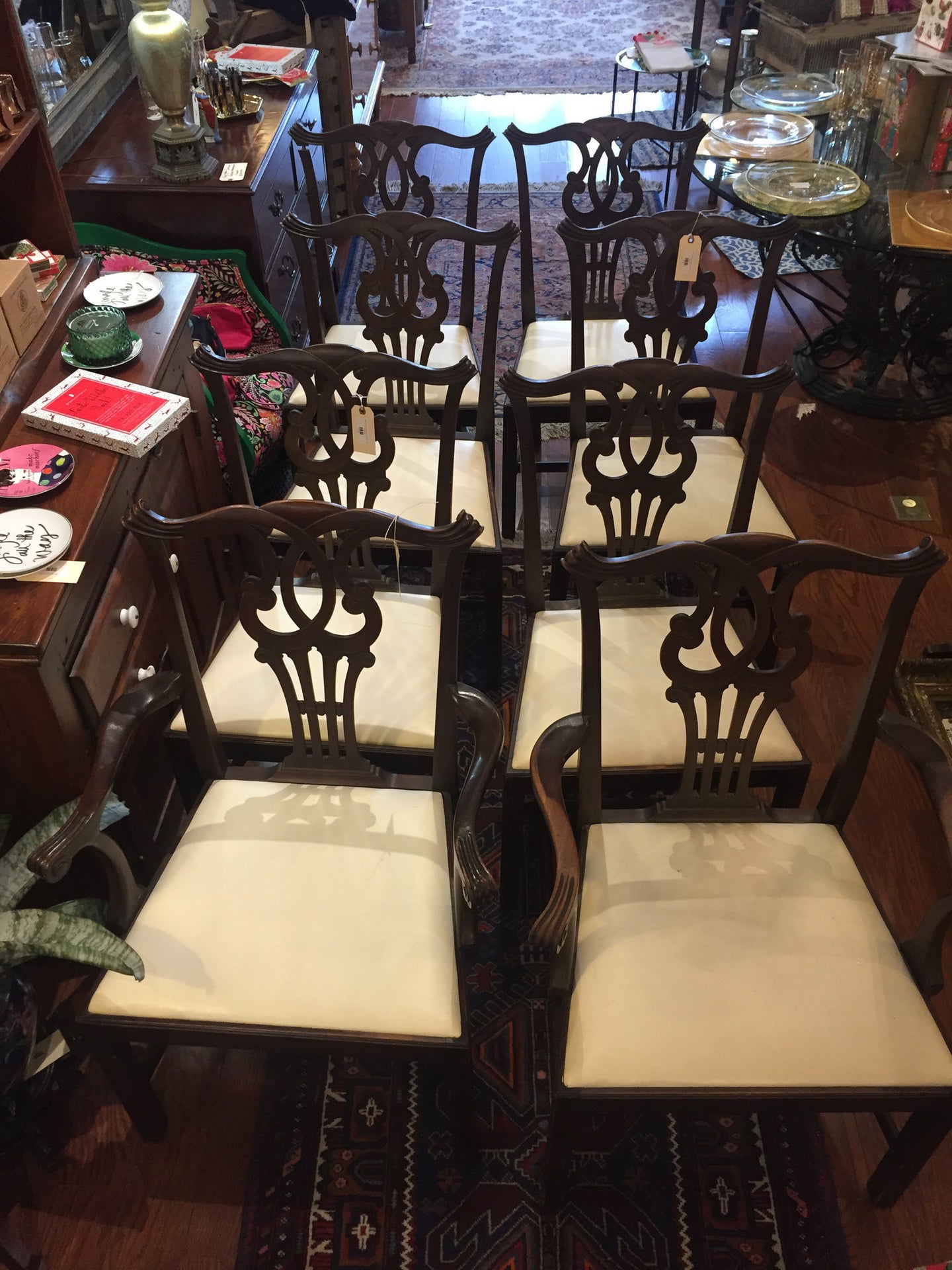 Early 20th Century Set of Eight Chippendale Chairs - Chestnut Lane Antiques & Interiors - 1