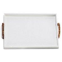 Load image into Gallery viewer, White Crocodile Trays with Bamboo Handles
