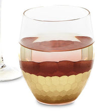 Load image into Gallery viewer, Gold Faceted Stemless Glass

