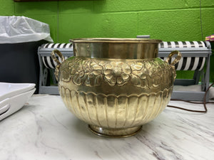 Vintage Signed Soutterware Brass Respousse Planter