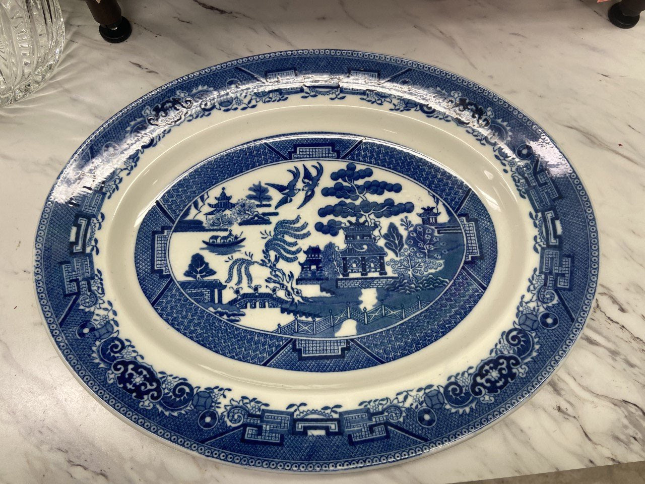 Vintage Blue Willow Platter