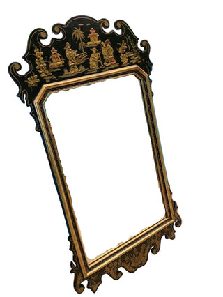 Vintage LaBarg Chinoiserie Black & Gold Mirror