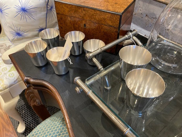 Set of Seven Silver Plate Cocktail Beaker/Tumbler