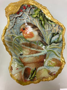 Decoupaged Chesapeake Bay Oyster Dish