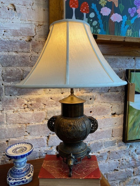 Antique Brass Dragon Lamp