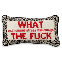 Load image into Gallery viewer, WTF Needlepoint Pillow
