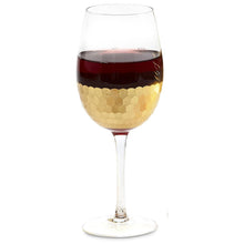 Load image into Gallery viewer, Gold Faceted Wine Glass
