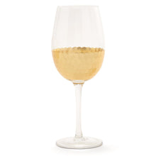 Load image into Gallery viewer, Gold Faceted Wine Glass
